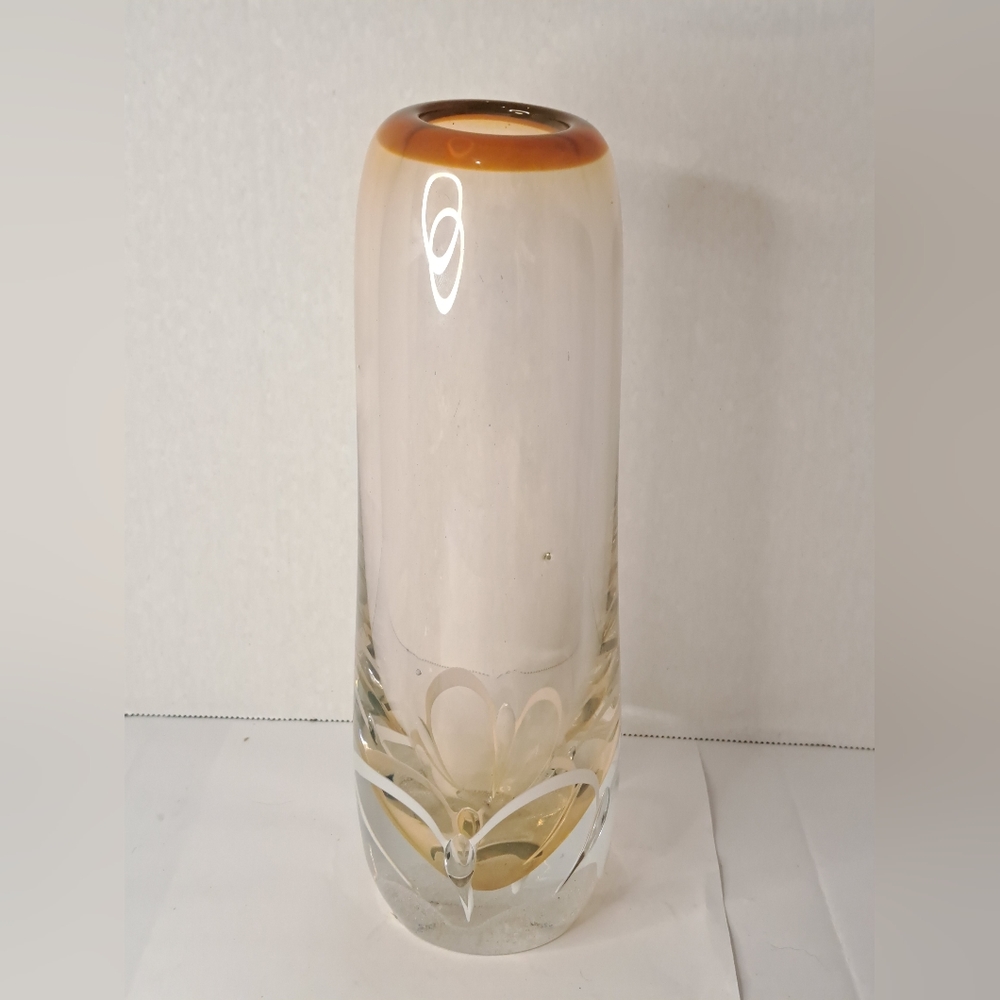 MARIAN PYRCAK M.P.’ Signed Blown Art Glass Vase. Bohemian Glass.